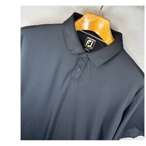 FootJoy Athletic Fit Golf Polo Shirt Mens XL Black Short Sleeve Beach‎ Vacation
